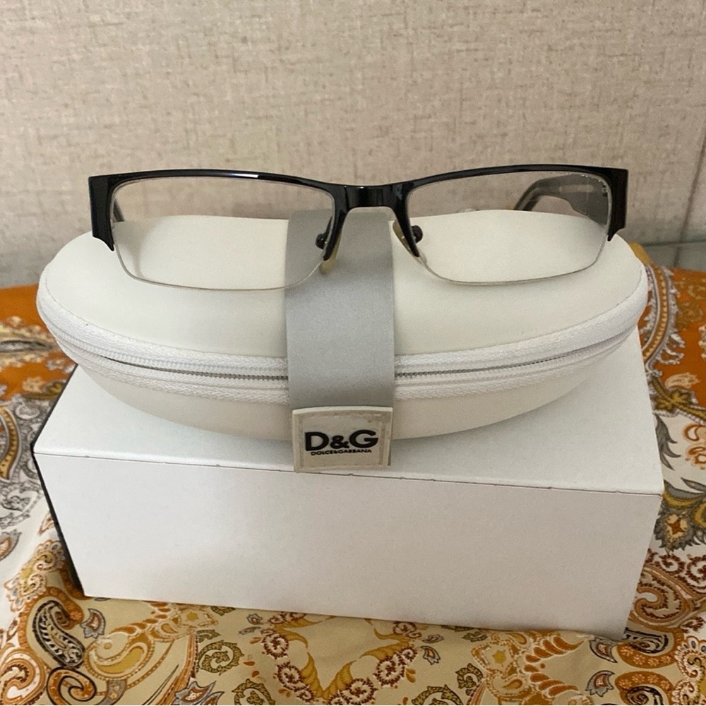 D&G Black and White Semi-Rimless Glasses